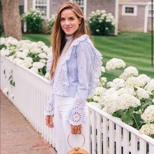 Sea New York Seersucker Eyelet Blouse